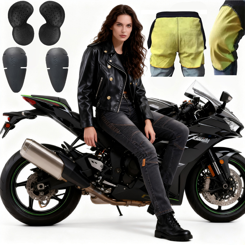 Motorcycle Gear Women Pants - Dames Aramid Motorbroek Off Road Broek